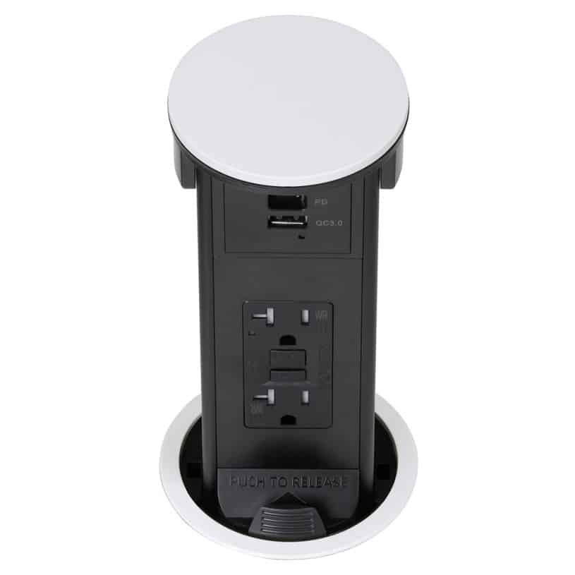 Round Kitchen Countertop Pop-Up (QI) – White Resin Cover