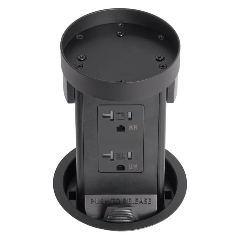 Round Kitchen Countertop Pop-Up – Stone Top / Black Body