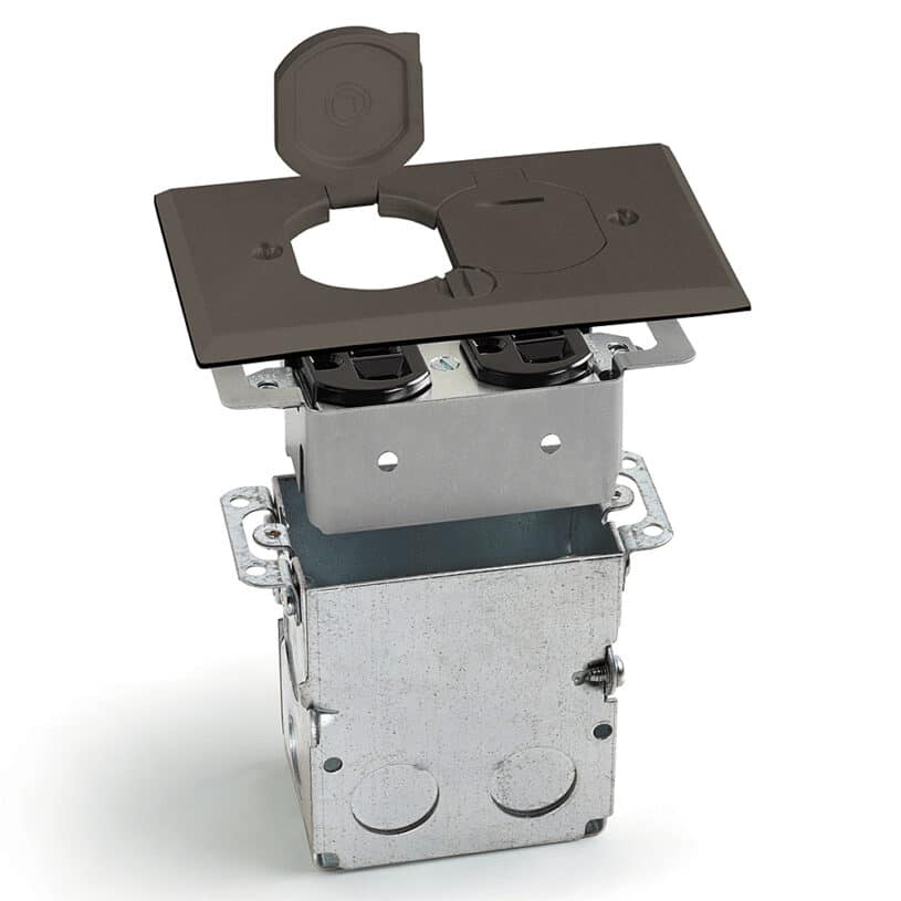 Duplex Drop In Floor Box – Dark Bronze Cover